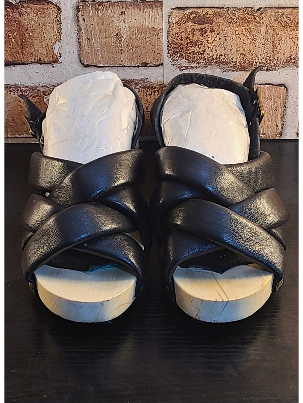 Kelsi Dagger Brooklyn Sprinter Clog Sandals Womens Sz 5.5 Black Slingback Shoes